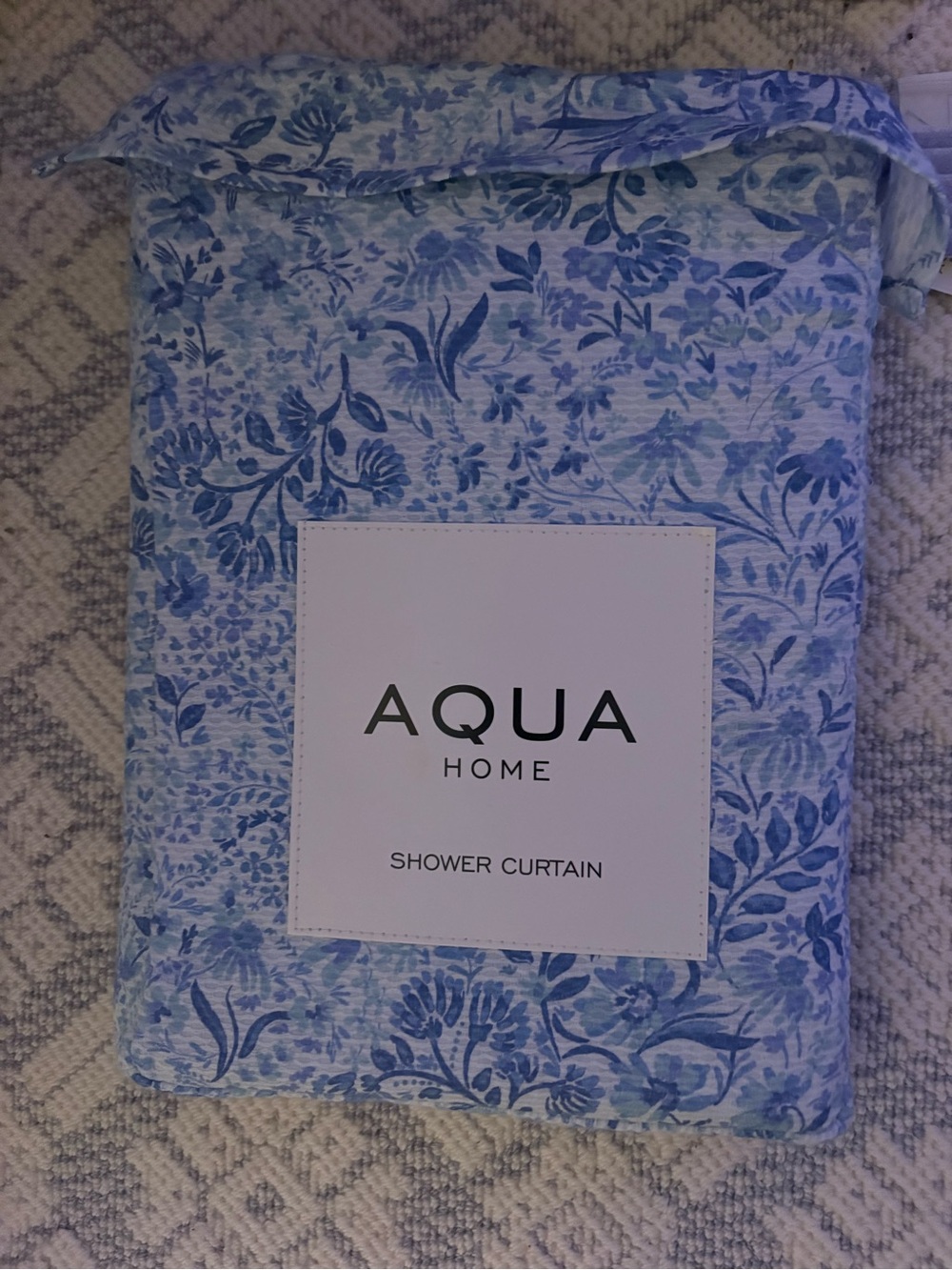 AQUA Home Blue Floral Shower Curtain NWT